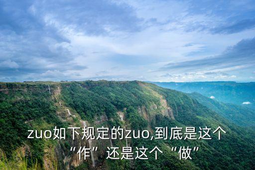 zuo如下規(guī)定的zuo,到底是這個“作”還是這個“做”