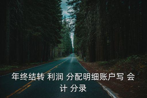 年終結(jié)轉(zhuǎn) 利潤(rùn) 分配明細(xì)賬戶寫 會(huì)計(jì) 分錄