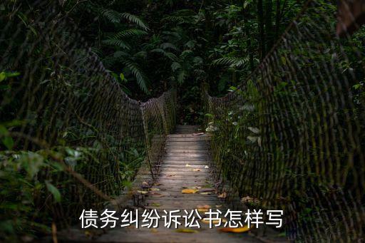 債務糾紛訴訟書怎樣寫