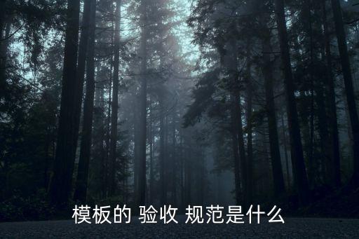 模板的 驗收 規(guī)范是什么