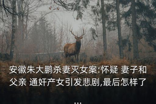 安徽朱大鵬殺妻滅女案:懷疑 妻子和父親 通奸產(chǎn)女引發(fā)悲劇,最后怎樣了...
