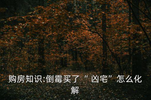 購房知識(shí):倒霉買了“ 兇宅”怎么化解
