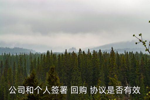 公司和個(gè)人簽署 回購 協(xié)議是否有效
