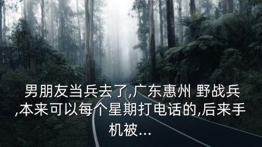 男朋友當(dāng)兵去了,廣東惠州 野戰(zhàn)兵,本來可以每個星期打電話的,后來手機被...