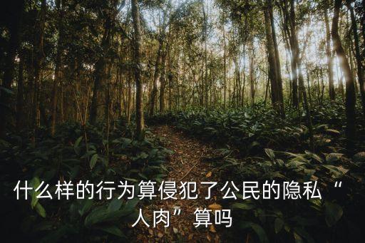 什么樣的行為算侵犯了公民的隱私“ 人肉”算嗎