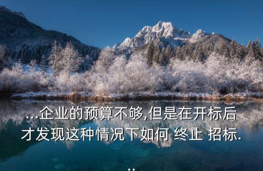 ...企業(yè)的預算不夠,但是在開標后才發(fā)現(xiàn)這種情況下如何 終止 招標...