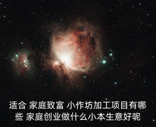 適合 家庭致富 小作坊加工項(xiàng)目有哪些 家庭創(chuàng)業(yè)做什么小本生意好呢
