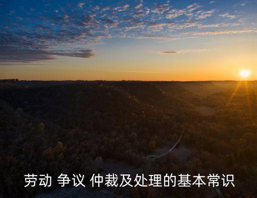 勞動(dòng)爭(zhēng)議仲裁
