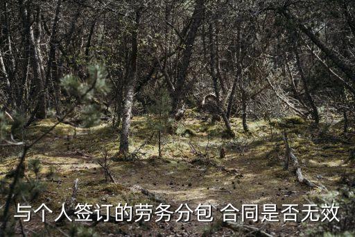 與個(gè)人簽訂的勞務(wù)分包 合同是否無效
