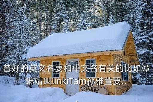 曾好的英文名要和中文名有關(guān)的比如譚琳婧叫l(wèi)inkiTam孫雅萱要...