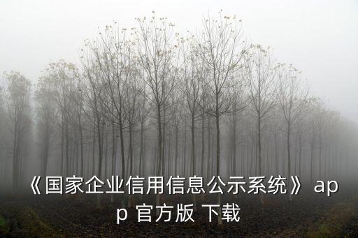 《國(guó)家企業(yè)信用信息公示系統(tǒng)》 app 官方版 下載