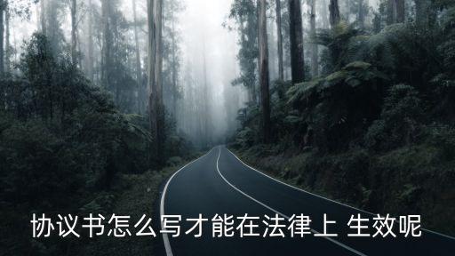 協(xié)議書(shū)怎么寫(xiě)才能在法律上 生效呢