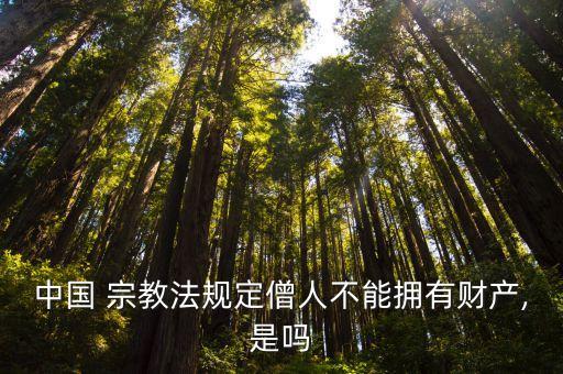中國 宗教法規(guī)定僧人不能擁有財(cái)產(chǎn),是嗎