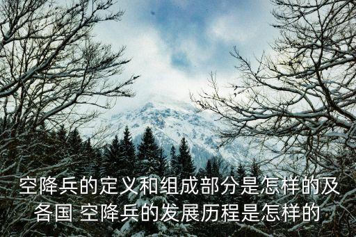  空降兵的定義和組成部分是怎樣的及各國(guó) 空降兵的發(fā)展歷程是怎樣的