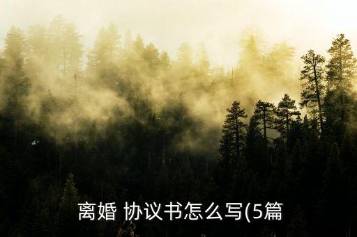  離婚 協(xié)議書怎么寫(5篇