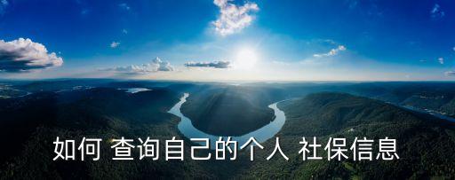 如何 查詢(xún)自己的個(gè)人 社保信息