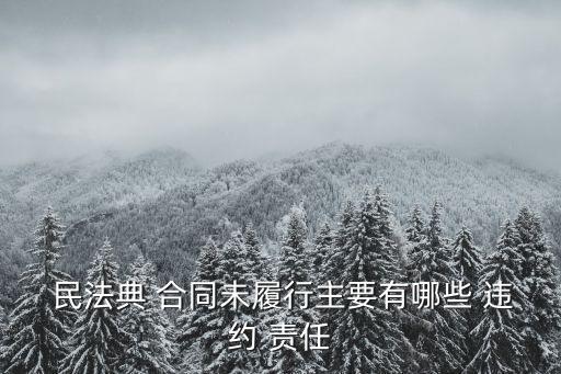  民法典 合同未履行主要有哪些 違約 責任