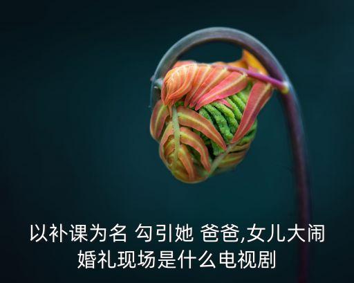 以補課為名 勾引她 爸爸,女兒大鬧婚禮現(xiàn)場是什么電視劇