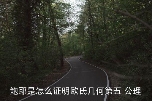 鮑耶是怎么證明歐氏幾何第五 公理