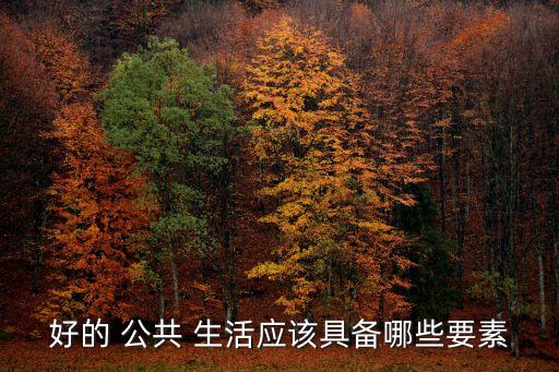 好的 公共 生活應(yīng)該具備哪些要素