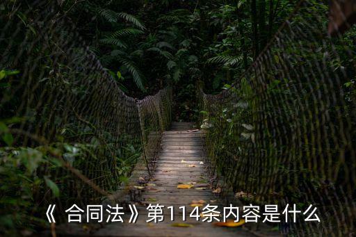 《 合同法》第114條內(nèi)容是什么