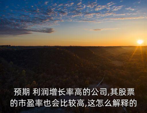  預(yù)期 利潤增長率高的公司,其股票的市盈率也會比較高,這怎么解釋的