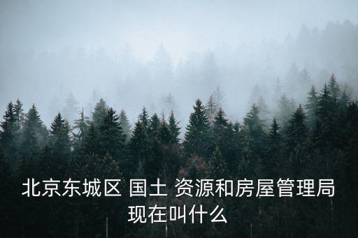 北京東城區(qū) 國土 資源和房屋管理局現(xiàn)在叫什么