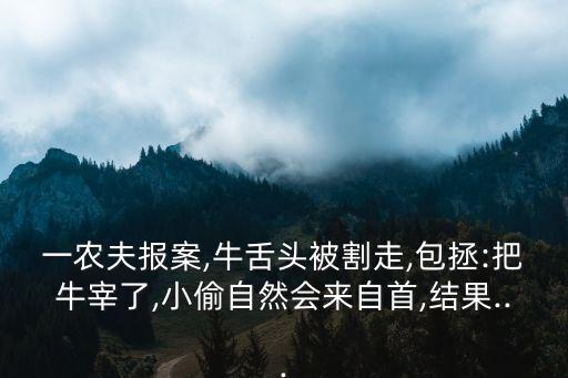 一農(nóng)夫報(bào)案,牛舌頭被割走,包拯:把牛宰了,小偷自然會(huì)來自首,結(jié)果...