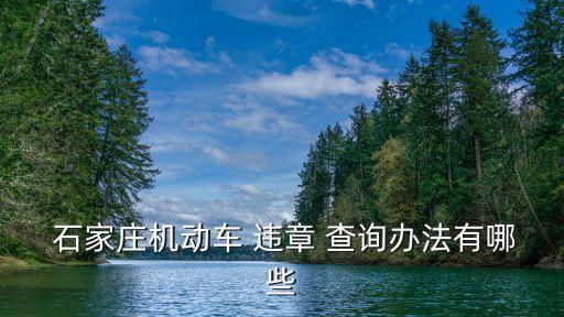  石家莊機動車 違章 查詢辦法有哪些