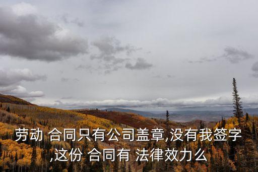 勞動 合同只有公司蓋章,沒有我簽字,這份 合同有 法律效力么