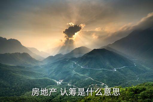 房地產(chǎn) 認(rèn)籌是什么意思
