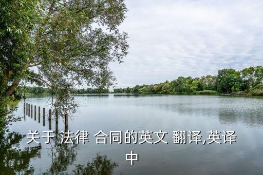 法律合同如何翻譯公司