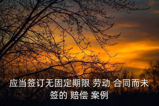 應(yīng)當簽訂無固定期限 勞動 合同而未簽的 賠償 案例
