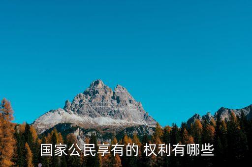  國家公民享有的 權(quán)利有哪些