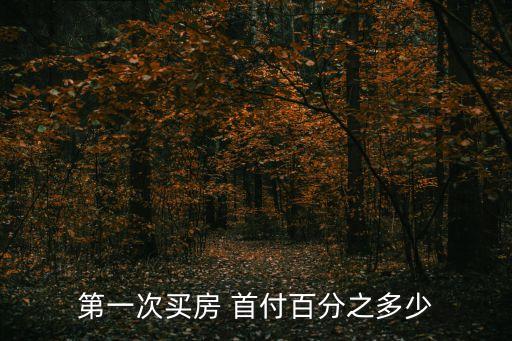 首套房首付是多少,二套房首付是多少