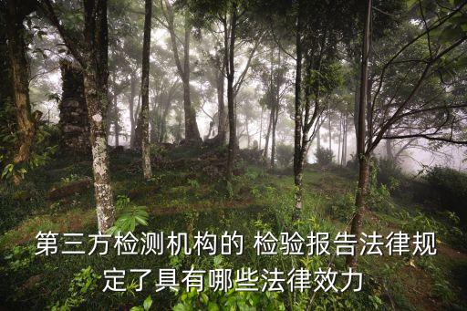  第三方檢測機(jī)構(gòu)的 檢驗(yàn)報(bào)告法律規(guī)定了具有哪些法律效力