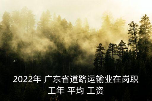 2022年 廣東省道路運(yùn)輸業(yè)在崗職工年 平均 工資