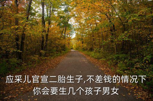 應采兒官宣二胎生子,不差錢的情況下你會要生幾個孩子男女