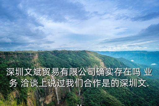 深圳文斌貿(mào)易有限公司確實(shí)存在嗎 業(yè)務(wù) 洽談上說過我們合作是的深圳文...