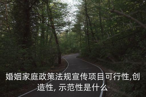 婚姻家庭政策法規(guī)宣傳項(xiàng)目可行性,創(chuàng)造性, 示范性是什么