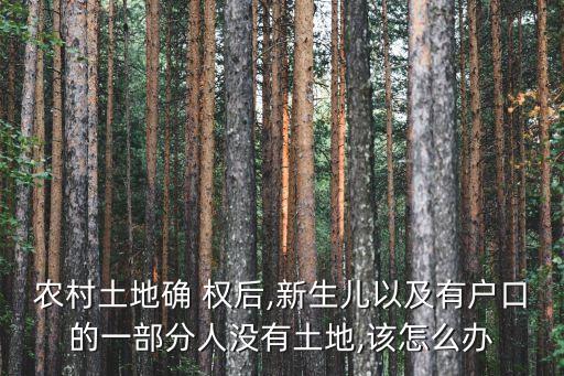 農(nóng)村土地確 權(quán)后,新生兒以及有戶口的一部分人沒有土地,該怎么辦