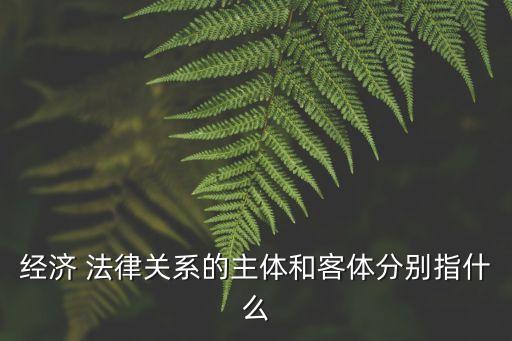 經(jīng)濟(jì) 法律關(guān)系的主體和客體分別指什么