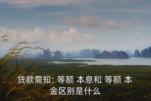 等額本息和等額本金的區(qū)別在哪,買房等額本息和等額本金的區(qū)別在哪