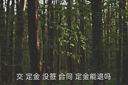 交 定金 沒簽 合同 定金能退嗎
