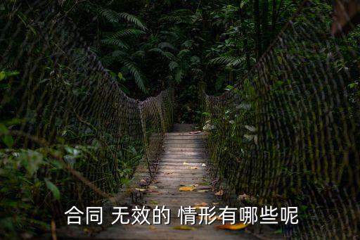 合同 無效的 情形有哪些呢