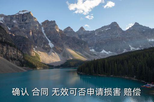 確認(rèn) 合同 無效可否申請損害 賠償