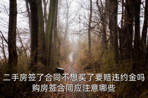 二手房簽了合同不想買了要賠違約金嗎購(gòu)房簽合同應(yīng)注意哪些