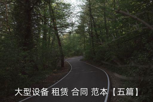 大型設(shè)備 租賃 合同 范本【五篇】
