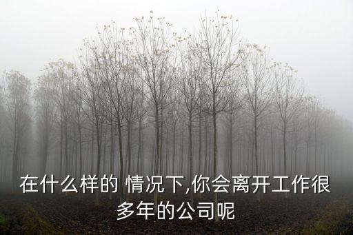 在什么樣的 情況下,你會離開工作很多年的公司呢