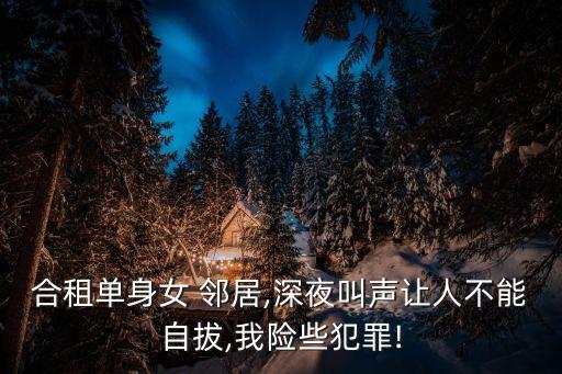 我和兩個(gè)寂寞女鄰居